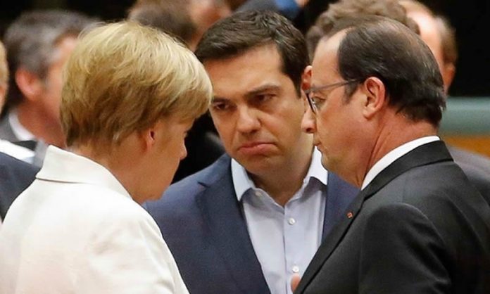 merkel, tsipras y hollande